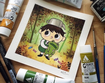 Over the Garden Wall Watercolor PRINT by Michelle Coffee