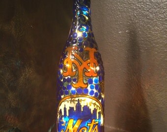 New York Mets Lighted Wine Bottle