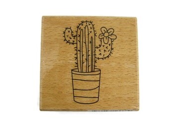 Cactus Rubber Stamp | Succulent Stamp | Western Stamp | Stationery Stamp | Cacti Stamp | Potted Cactus Rubber Stamp | Succulent Rubber Stamp