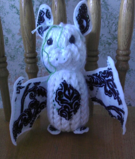 Marshmallow Bat Plush OOAK