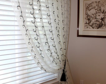 Grommet Sheer Drapery “Joslin Angora”, Window Sheers, Sheer Curtains, Drapes, Made-to-Order