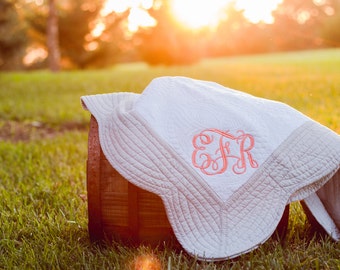 Baby Girl Monogram Quilt | Girl Blanket | Baby Quilt | Monogrammed Baby Quilt | Monogram Quilt | Baby Girl Gift | Baby Shower Gift