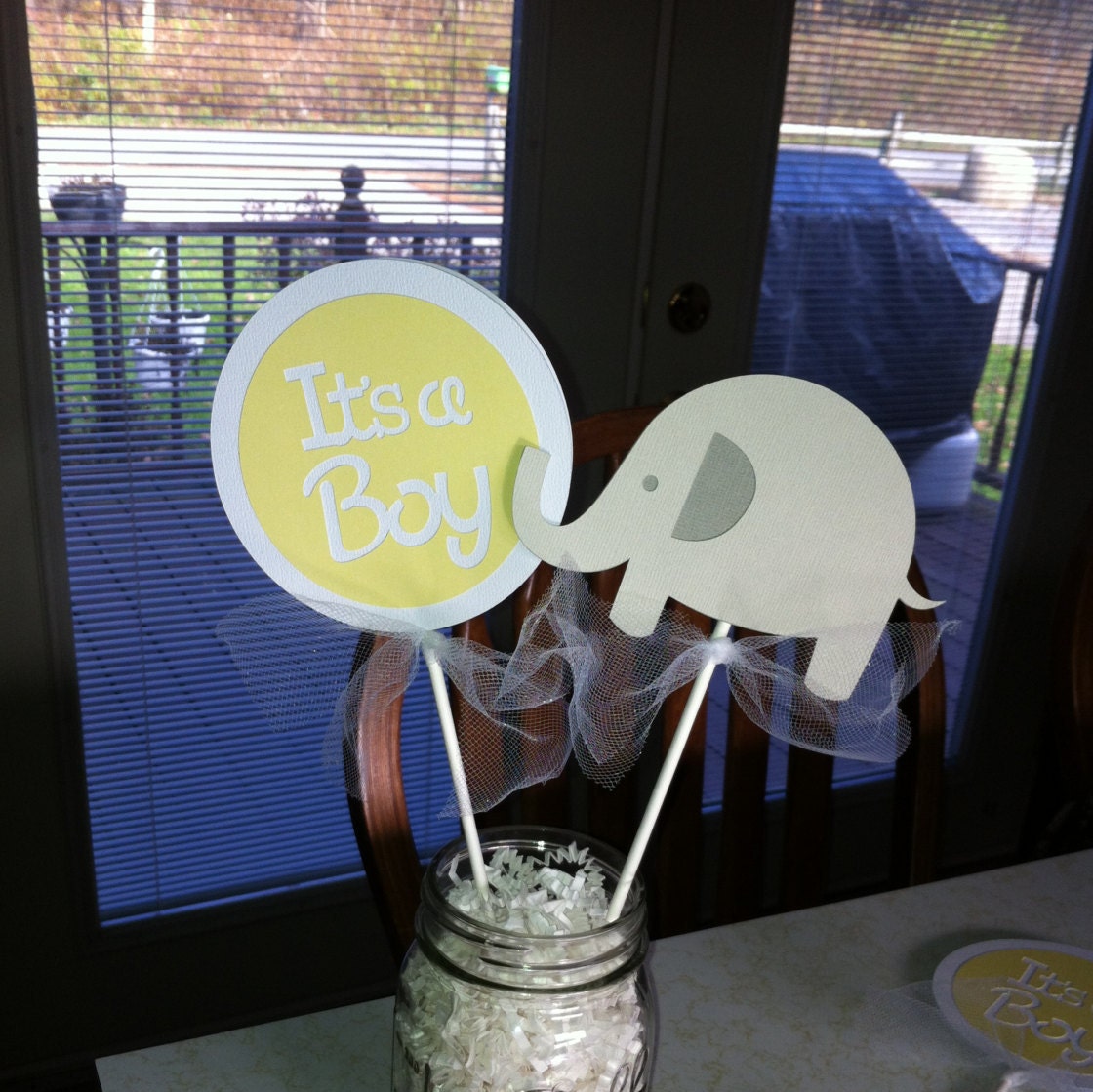 Its a boy centerpiece sticks
