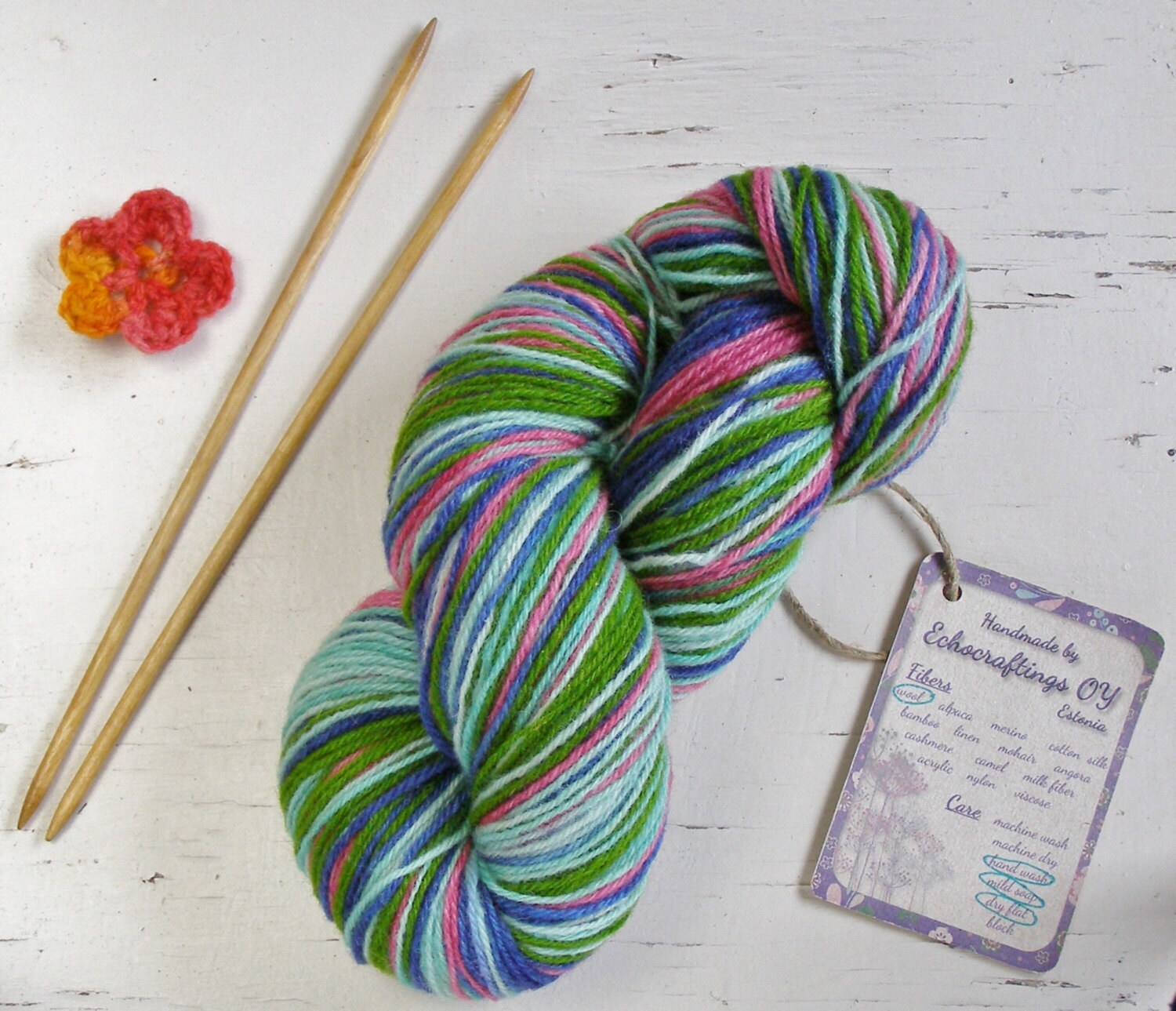 Gradient hand dyed yarn Color changing yarn DK 8 by echocraftings