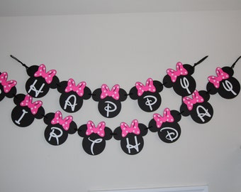 Minnie Mouse Birthday banner, minnie mouse party decorations, minnie, minnie mouse party, Disney themed party