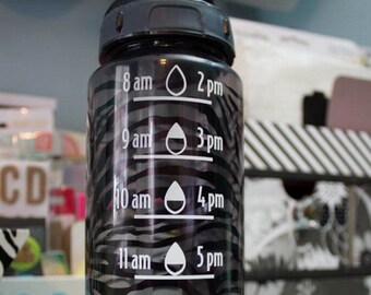 Make your own water bottle time markings with this cutting file