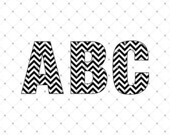 Chevron Font SVG cut files, Digital Font, SVG files for Cricut, Silhouette, Vinyl Cutters, Monogram Font svg, svg files