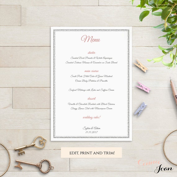 inch 1 template word border in template silver Silver menu border printable sparkle effect