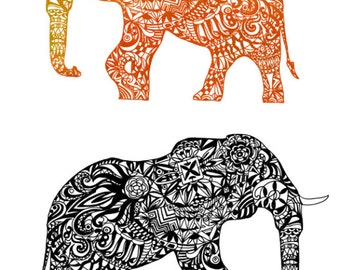 Download Ethnic elephant SVG, Boho style elephant, Silhouette ...