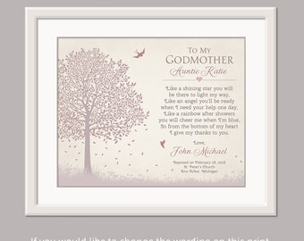 Godmother Gift - Gift For Godmother - Gift From Godchild Godson Goddaughter - Godparent Gift Godmother - Godmother Poem Dedication