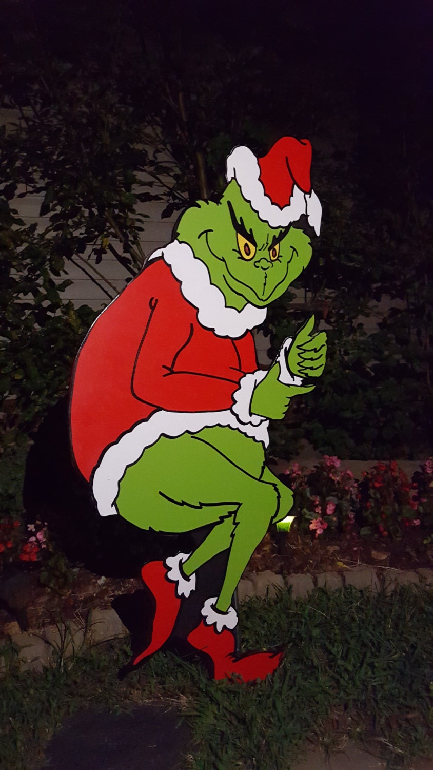 Grinch Yard art The Grinch is stealing Christmas yard art