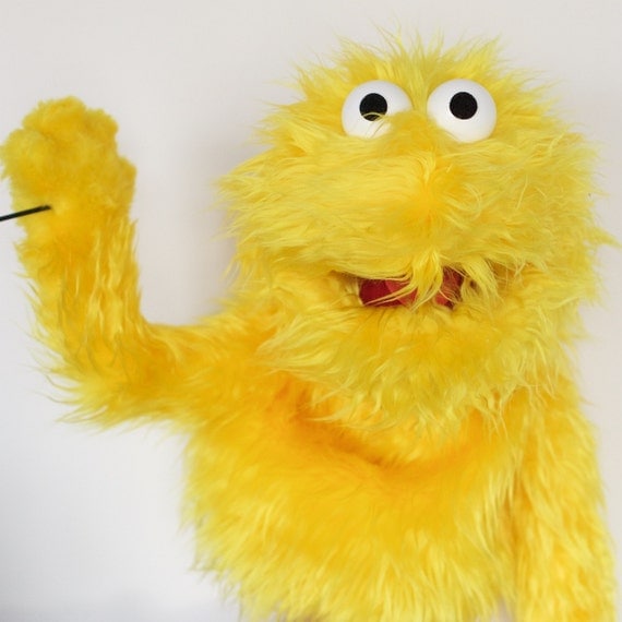 Items similar to Yellow Puppet - Monster Puppet - Yellow Fluffy Monster ...