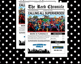 Superhero Invitations - Printable