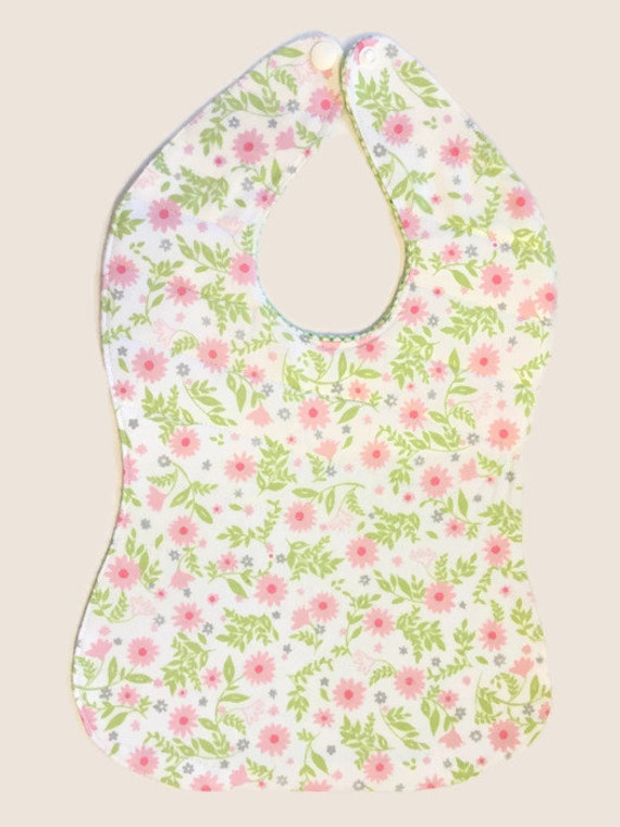 absorbent is flannel how Pink Customizable Flannel Extra Reversible Bib: Absorbent