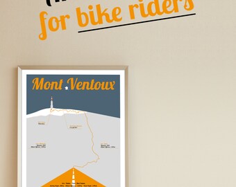 Tour de France print, Mont Ventoux, A3 Poster, bikeposter, birthdaypresent