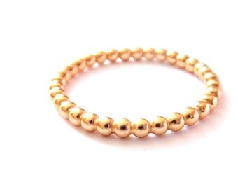 Beaded Dotted Wedding Band Ring Offered in 14k Yellow Gold, 14k White Gold, 14k Rose Gold