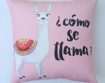 Decorative Pillow Cover, Throw Pillow Cover, "Como Se Llama" Pillow Cover, 16 inch