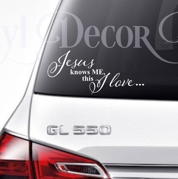 Jesus I Love Christian Car Decal Vinyl Lettering Bumper 4194