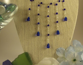Cobalt Blue Cascade Necklace