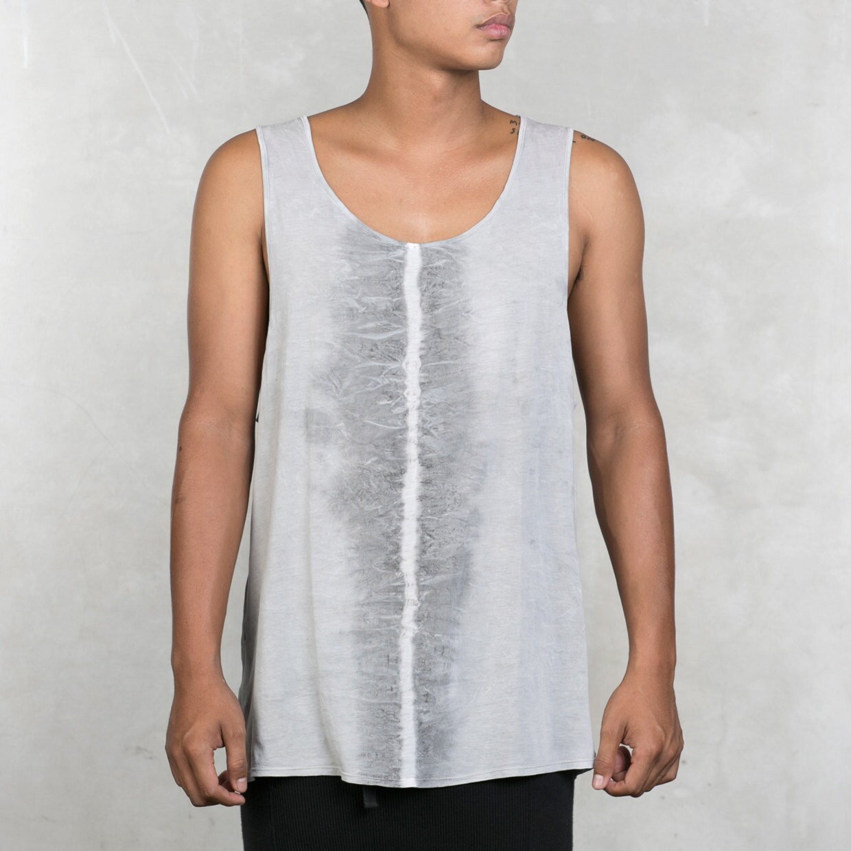 GRANITE TANK TOP Men's Tank Top Hand Dyed Light Gray