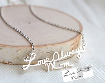 SALE Handwriting Necklace - signature necklace - autograph necklace - Personalize necklace - Name Necklace - Handmade Jewelry