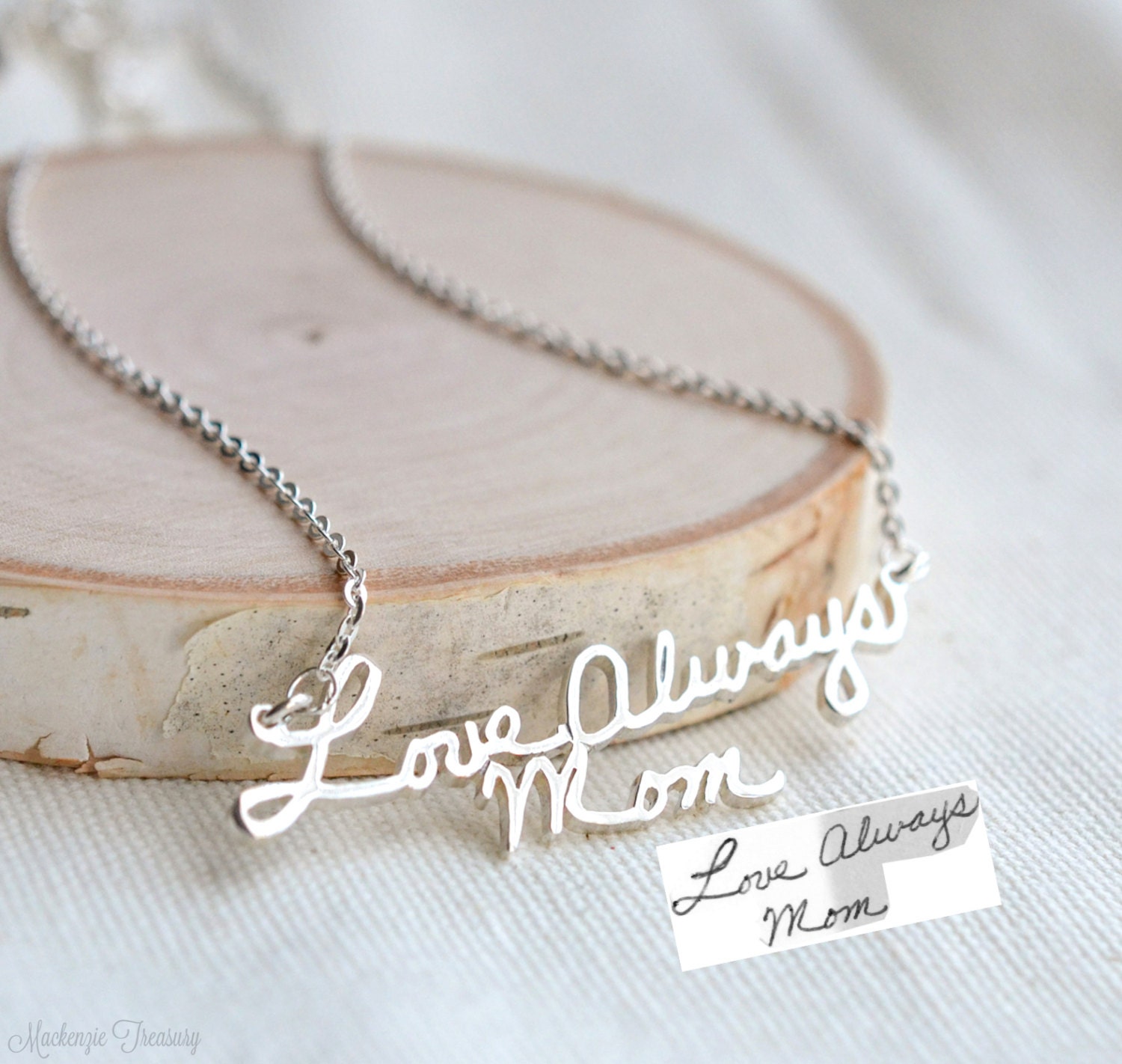 SALE Handwriting Necklace signature necklace autograph