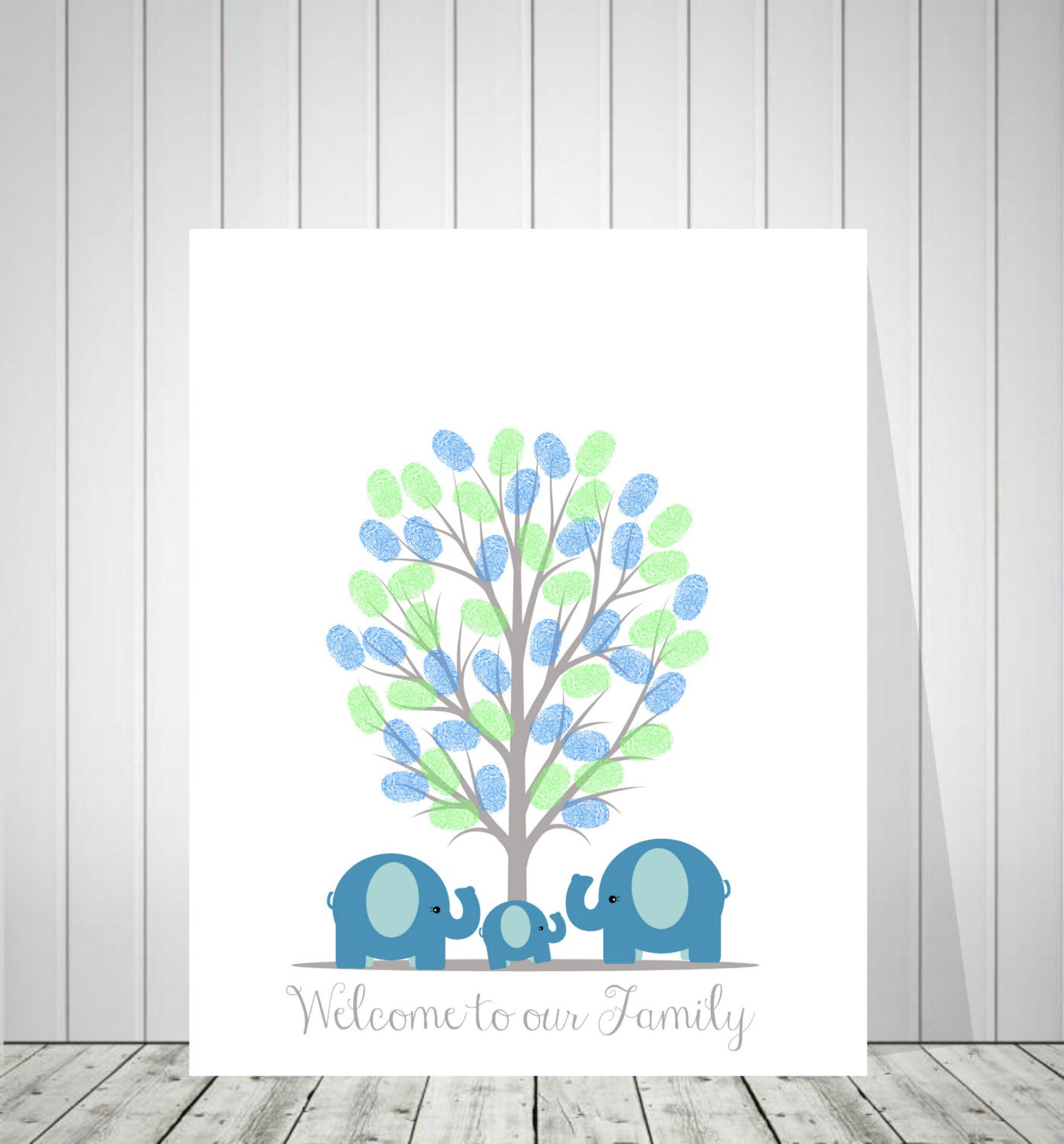 Baby Shower Thumbprint Canvas Guest Book Fingerprint Guest