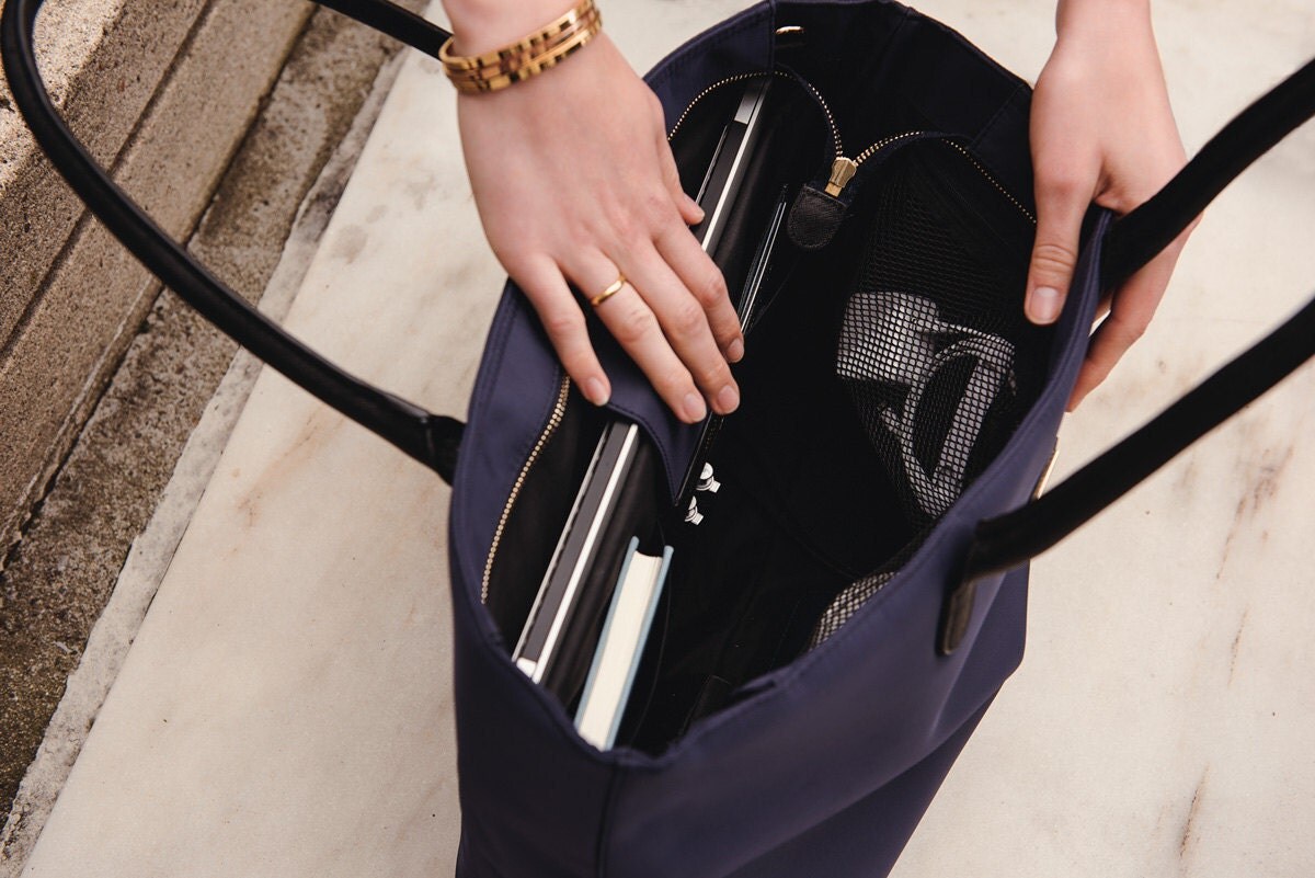 Laptop Travel Tote Bag Women Leather Business Professional