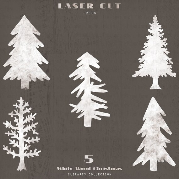 Rustic Pine Trees White Wood Christmas Laser Cut Cliparts Rustic Pine Trees White Wood Christmas Laser Cut Cliparts
