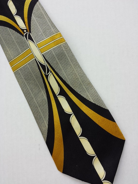 Beautiful Art Deco Vintage Tie Black and Gold TieVintage