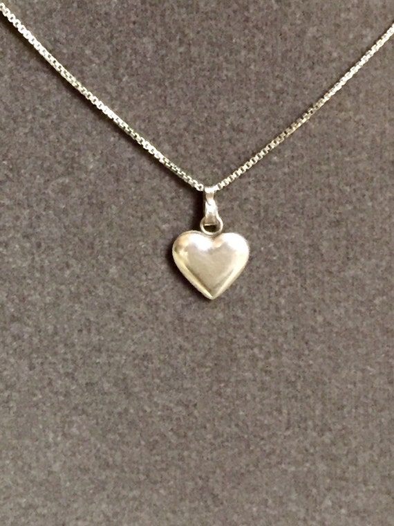 Sterling Silver Vintage Heart Necklace by TheJewelryGrab on Etsy