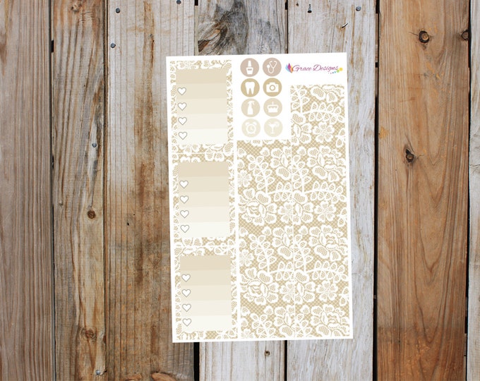 Bridal Champagne Planner Stickers Kit (7 pages) | for use with ERIN CONDREN Life Planner