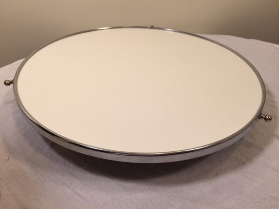 Vintage German Enamel Cake Stand Cake Plate Lazy Susan