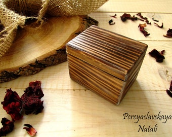 Wooden box for ring in rustic style, wooden box for wedding rings, proposal box, anniversary gift, engagement ring.