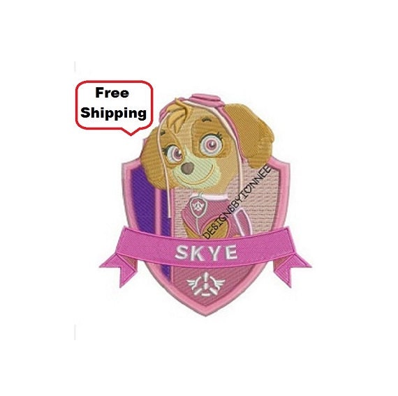 Skye Badge Paw Patrol Iron On Patch By Sassyembroiderys On Etsy