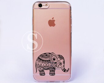 Elephant iPhone 6 Case, Clear iPhone 6s Plus Case, Clear iPhone 7 Case, iPhone 7 Plus Case, Clear iPhone 6s Case, Aztec Elephant, SA-28