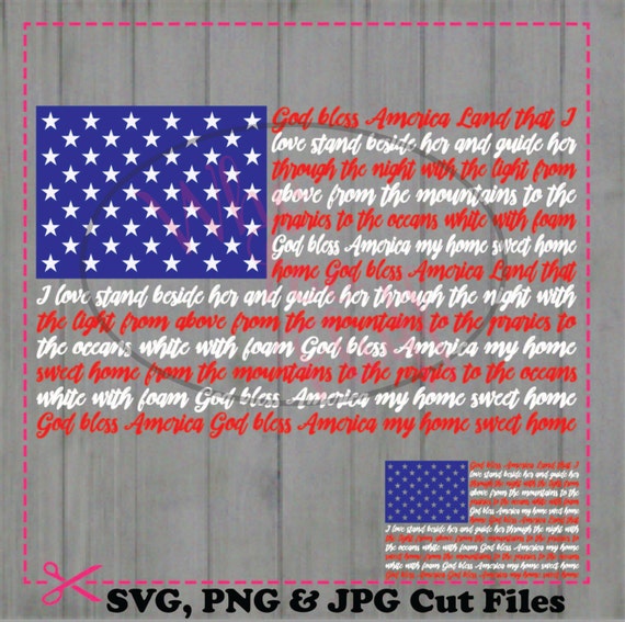 Download God bless America American Flag SVG DIY cut svg jpg vector png