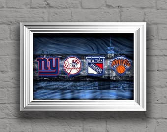 Detroit Sports Teams Poster Detroit Sports Art Lions by McQDesign