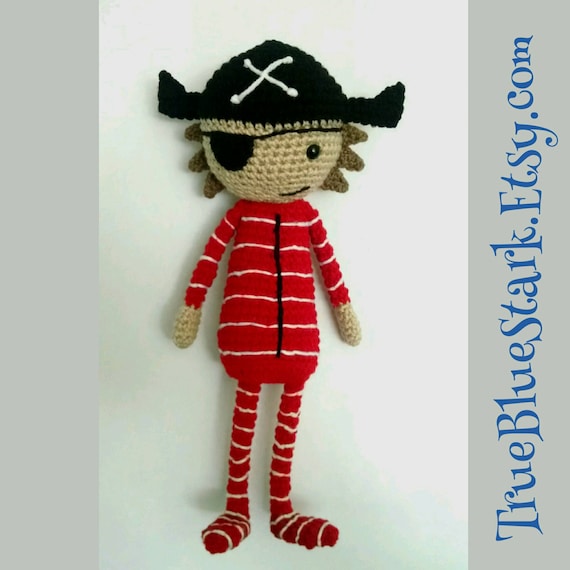 Pirate in pajamas stuffed toy inspired by peg cat cartoon