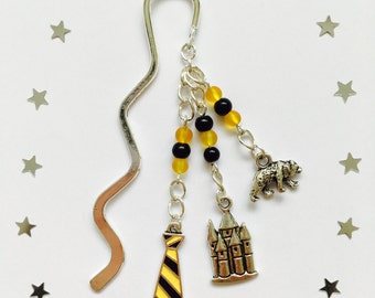 Handmade Hufflepuff hook bookmark inspired by Harry Potter!
