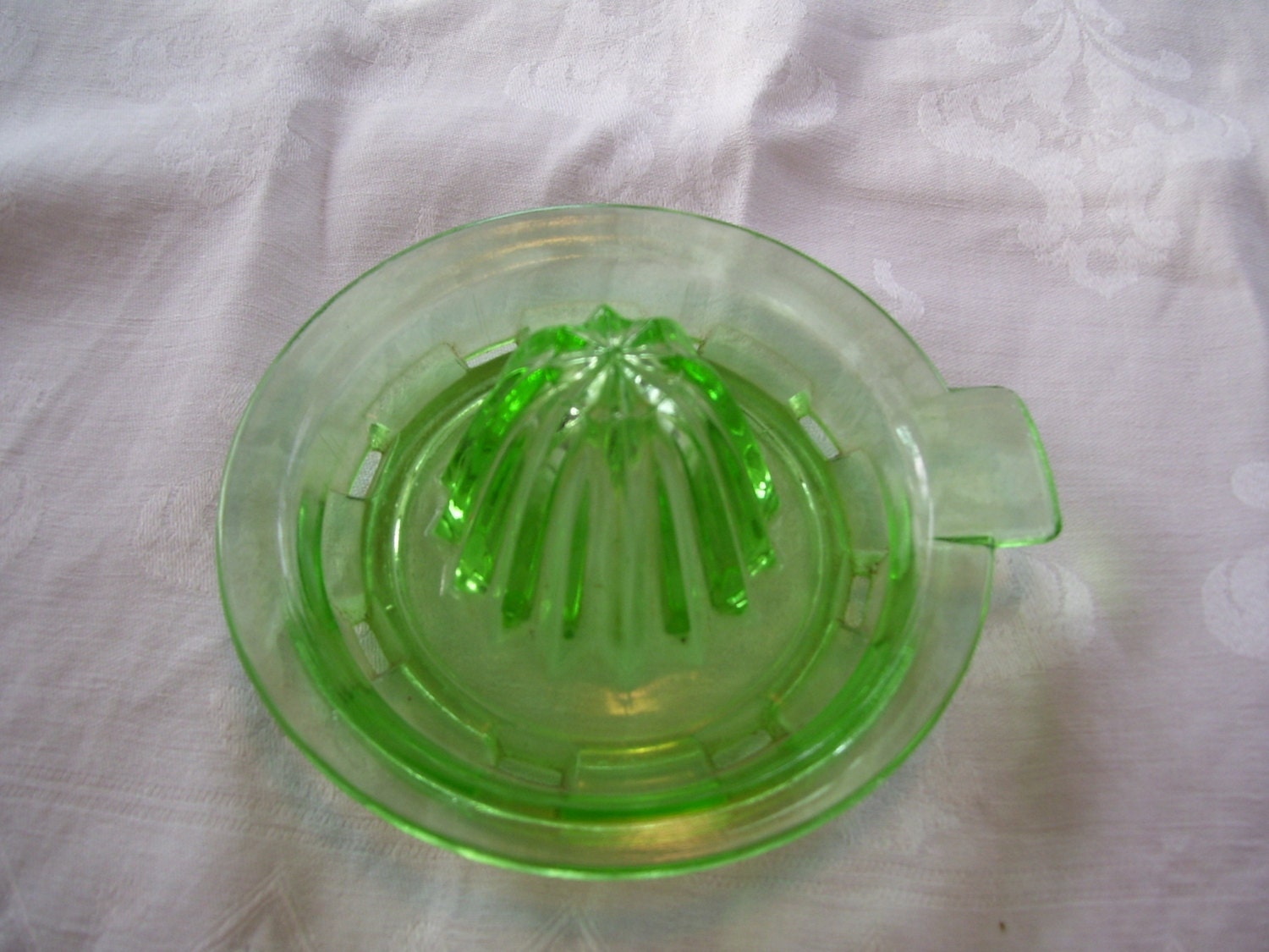 Green Depression Glass Juicer Vintage