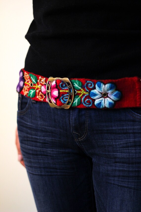 Pink Floral Belt Flower Belt Pink Flower Belt by BraidOfLove