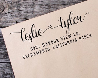 Rustic Wedding Stamp - Gift Address Stamp - Self Inking Stamp - Name Address Stamp - Self Inking Address - Custom Address Stamp - 086