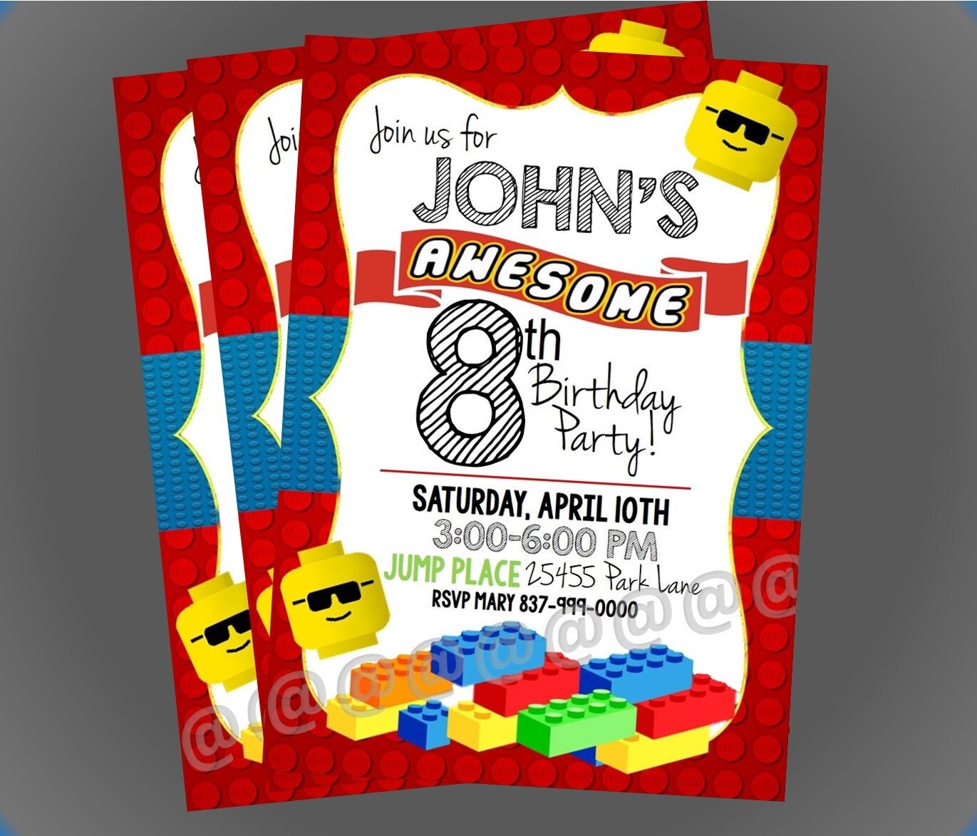 Lego Birthday Invitation Lego Birthday Boys Birthday Lego