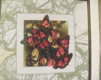 Cross Stitch Pattern - "Wings" - Monarch Butterflies by Janlynn's Just-A-Chart Counted Cross Stitch