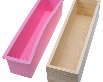 Rectangular Wooden Soap Mold with Silicone Liner