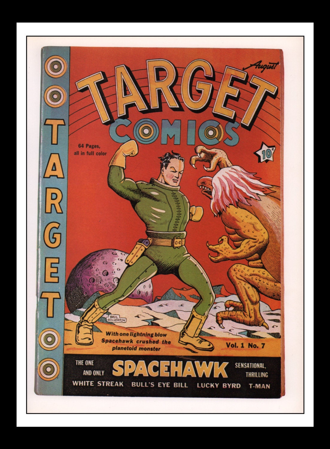 Vintage Print Ad Comic Book Cover Target Comics 7 August