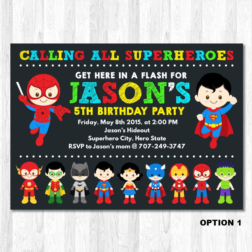 Superhero Invitation Superhero Birthday Invitation by ...