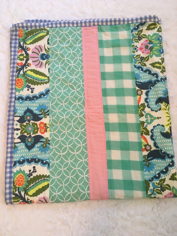 FREE SHIPPING Gingham and Floral Quilt by BudandBlume on Etsy