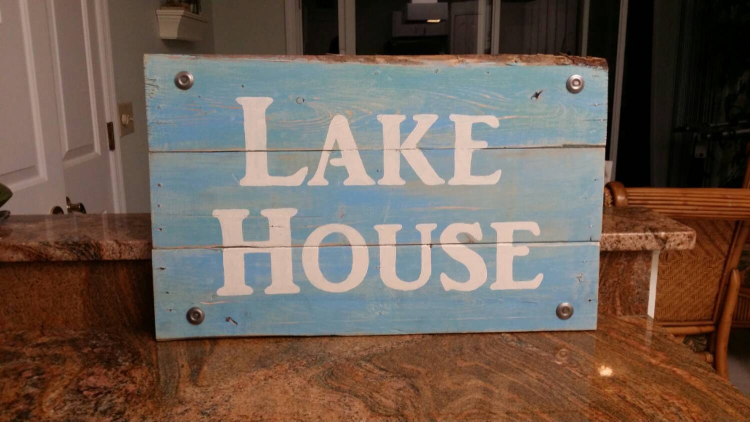 Rustic Lake House sign distressed wood sign cabin by PaintitBeach